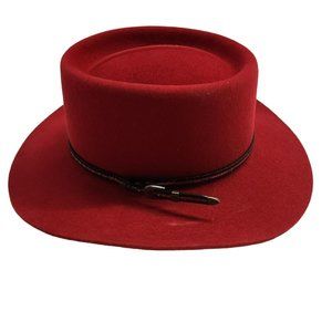 Charlie Horse Womens Wool Red Hat - Size 7 1/4